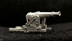 49-5451:  Heavy Ornate Cannon on Wooden Barbette Carriage