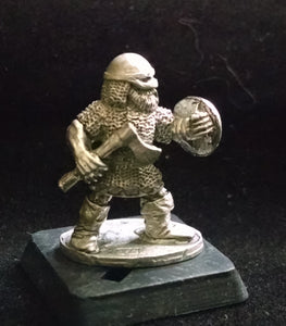 50-2923:  Armored Gnome with Axe, Shield, and Helmet