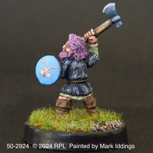 Load image into Gallery viewer, 50-2924: Armored Gnome with Axe Raised and Shield