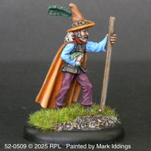 Load image into Gallery viewer, 52-0509:  Wizard with Walking Staff and Feather on Hat