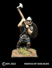 Load image into Gallery viewer, 52-1423: Avalon Men-at-Arms Advancing with Greataxe on Shoulder, in Chainmail with Round Shield on Back