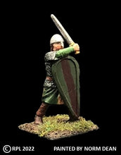 Load image into Gallery viewer, 52-1448: Avalon Men-at-Arms Swinging Sword, in Chainmail, with Kite Shield