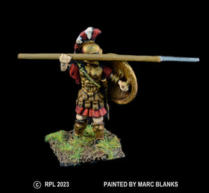 52-2001:  Hoplite, Plumed Helmet, Spear Raised at Shoulder