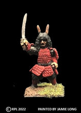 Load image into Gallery viewer, 52-3004: Samuari with Sword Raised, Crescent Topped Helm