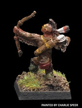 Load image into Gallery viewer, 52-7012: Native Warrior Firing Bow, Kneeling (Huron)
