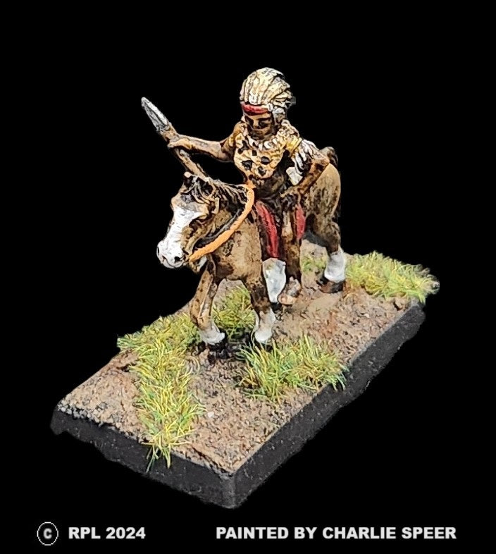 52-8553/48-0333:  Mounted Zulu Warrior, with Spear [rider and mount]