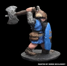 Load image into Gallery viewer, 57-0103: Dwarf with Axe Overhead and Shield, Advancing