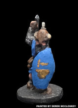 Load image into Gallery viewer, 57-0103: Dwarf with Axe Overhead and Shield, Advancing