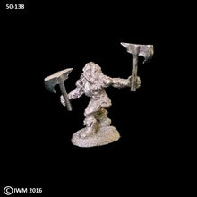 Load image into Gallery viewer, 50-0138:  Dwarf Berserker, Advancing with Pair of Weapons