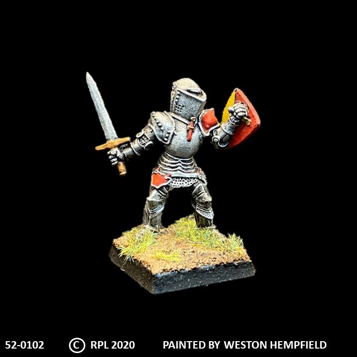 52-0102:  Foot Knight with Sword and Heater Shield II
