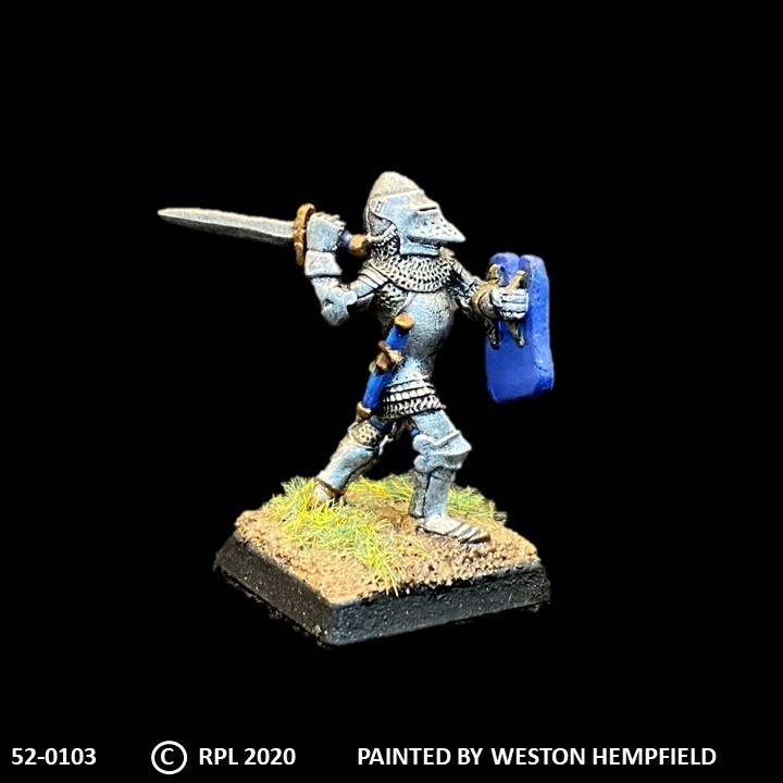 52-0103:  Foot Knight with Sword and Heater Shield III