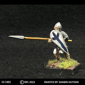 52-1401:  Avalon Men-at-Arms Spearman, in Chainmail, Front Rank