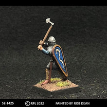 Load image into Gallery viewer, 52-1425: Avalon Men-at-Arms Swinging Great Axe, in Chainmail, with Kite Shield