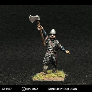52-1427:  Avalon Men-at-Arms with Axe Raised, in Chainmail