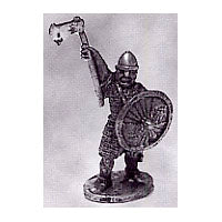 Load image into Gallery viewer, 52-1428: Avalon Men-at-Arms with Axe Raised and Round Shield, in Chainmail