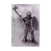 Load image into Gallery viewer, 52-1429: Avalon Men-at-Arms with Axe at Ready and Round Shield, in Chainmail