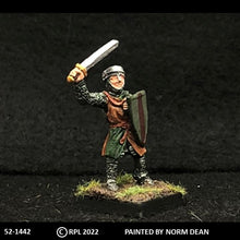 Load image into Gallery viewer, 52-1442: Avalon Men-at-Arms with Sword Overhead, with Heater Shield