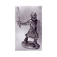 Load image into Gallery viewer, 52-1446: Avalon Men-at-Arms with Sword Arm Extended Back and Heater Shield, in Chain and Cloth Armor