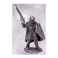 Load image into Gallery viewer, 52-1447: Avalon Men-at-Arms with Sword Raised and Kite Shield, in Chainmail and Cape