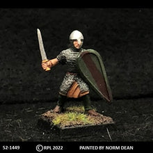 Load image into Gallery viewer, 52-1449: Avalon Men-at-Arms with Sword at Side and Kite Shield, in Chainmail