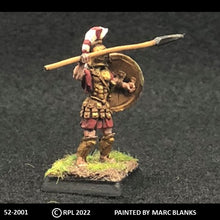 Load image into Gallery viewer, 52-2001:  Hoplite, Plumed Helmet, Spear Raised at Shoulder
