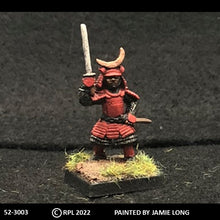 Load image into Gallery viewer, 52-3003:  Samuari with Sword Raised, Horned Helm
