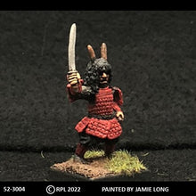 Load image into Gallery viewer, 52-3004:  Samuari with Sword Raised, Crescent Topped Helm

