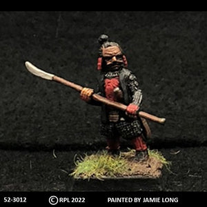 52-3012:  Samurai with Naginata, with Topknot