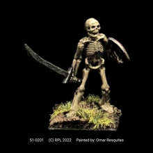 Load image into Gallery viewer, 51-0201: Unarmored Skeleton with Sword and Shield I