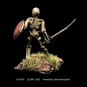51-0201:  Unarmored Skeleton with Sword and Shield I