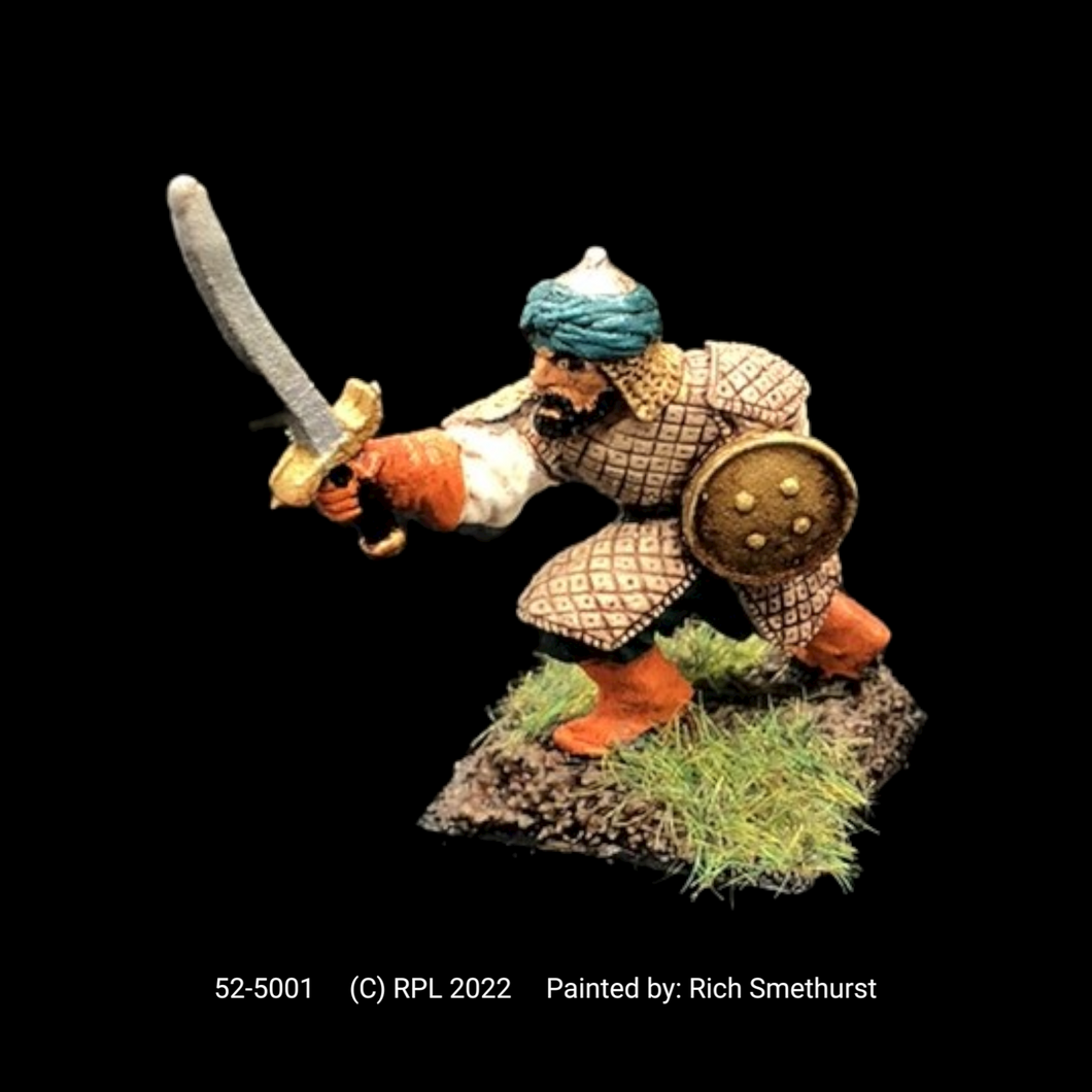 52-5001:  Desert Warrior Swordsman Advancing, with Shield