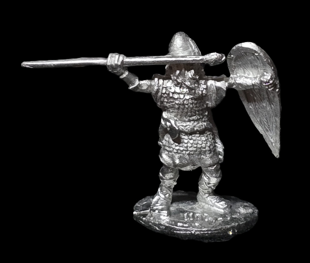 52-1656:  Northman Raider with Spear, Kite Shield Extended