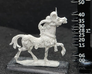 48-0224:  Chariot Horse, Elfin, Right Side Harness Attachment, Spiked Helm