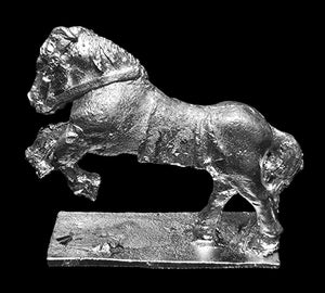 48-0573:  Heavy Horse Rearing, With Saddle