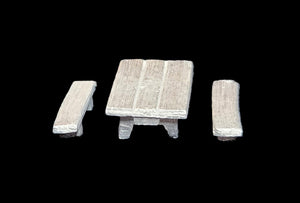 49-9301:  Tavern Table & Benches, Rectangular