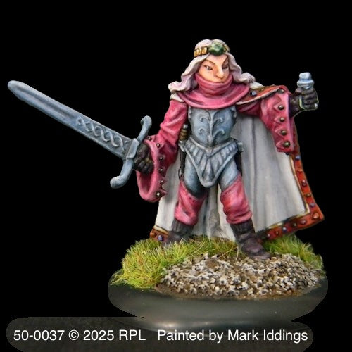 50-0037:  Elf Fighter Mage, Sword at Side, Pendant Forward