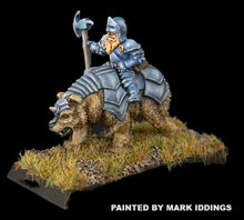 Load image into Gallery viewer, 50-0155/48-0601:  Dwarven Bear Rider, In Plate Armor [rider and mount]
