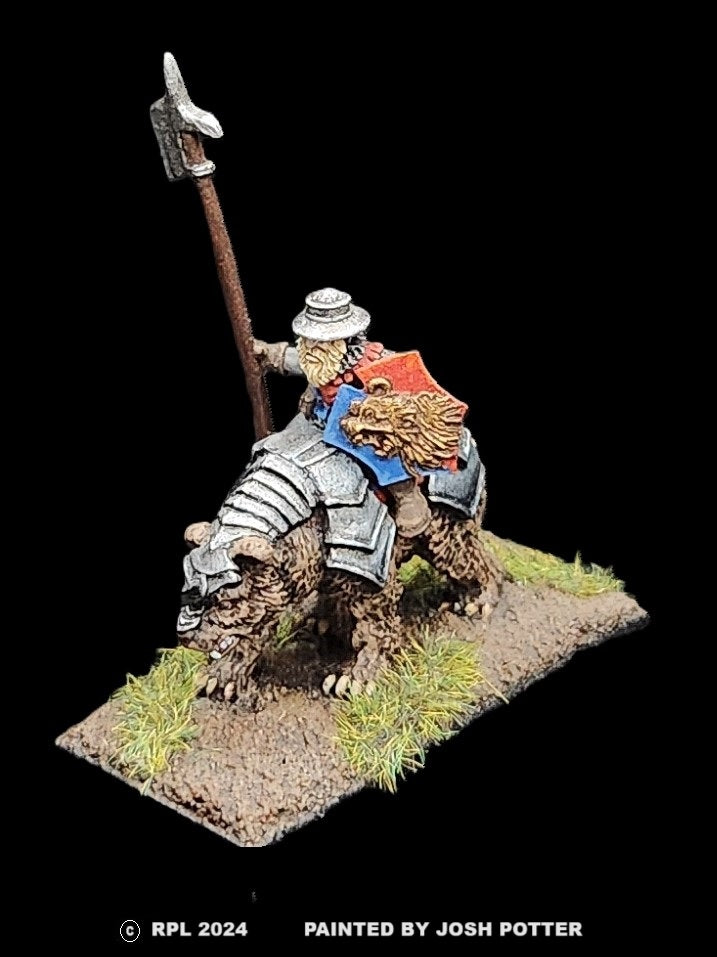 50-0157/48-0601:  Dwarven Bear Rider, with Kettle Hat [rider and mount]