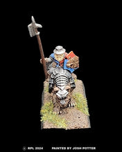 Load image into Gallery viewer, 50-0157/48-0601:  Dwarven Bear Rider, with Kettle Hat [rider and mount]
