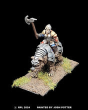Load image into Gallery viewer, 50-0158/48-0601:  Dwarven Bear Rider, Female [rider and mount]
