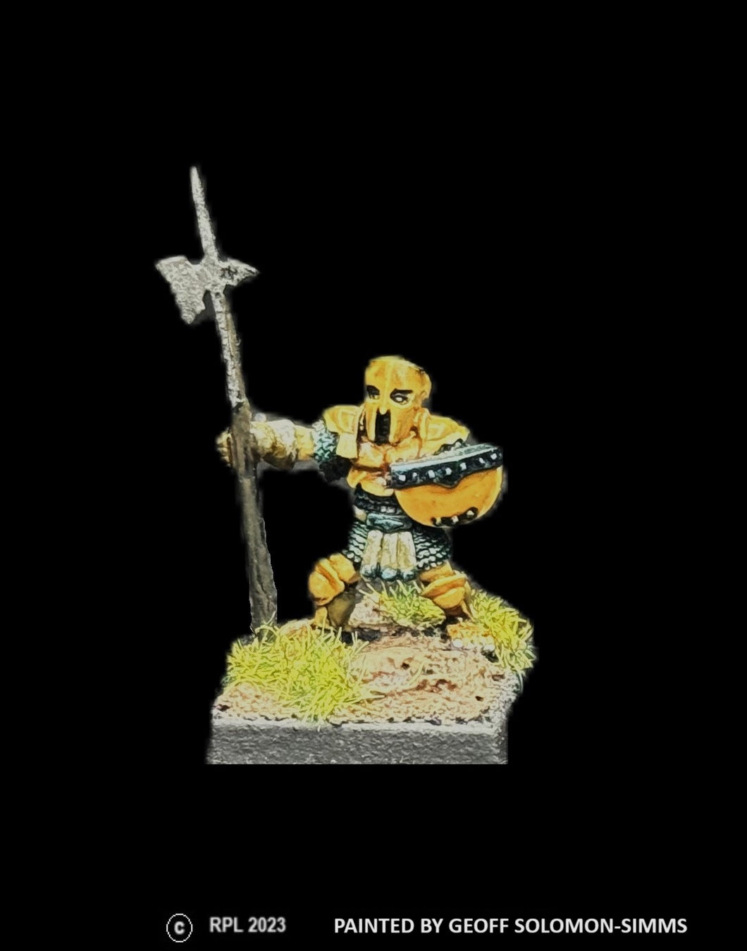 50-0221:  Halfling Warrior in Armor with Halberd