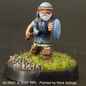 50-2923:  Armored Gnome with Axe, Shield, and Helmet