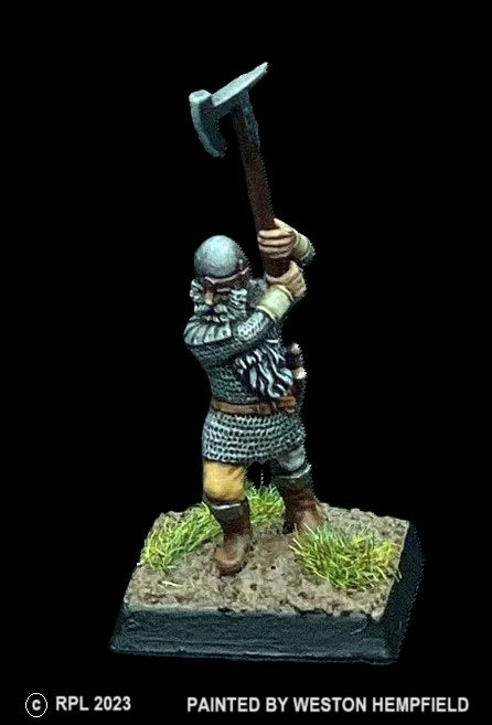 50-9221:  Dwarf Warrior with Great Weapon I, Rounded Helmet