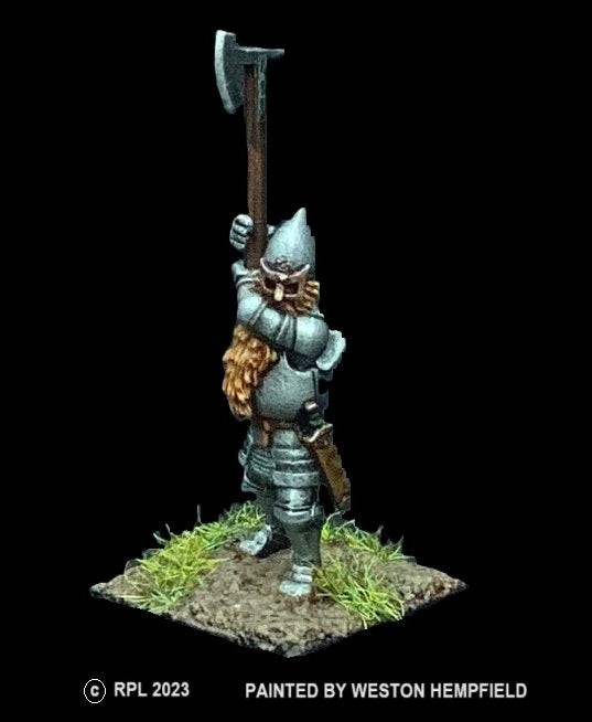 50-9222:  Dwarf Warrior with Great Weapon II, Pointed Helmet