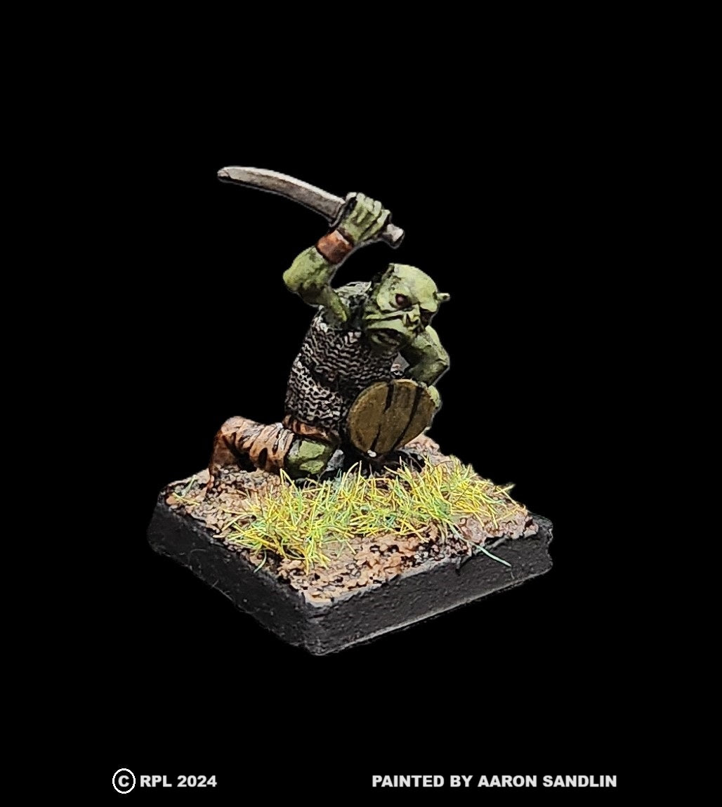 51-0093:  Cave Goblin with Sword and Shield, Crouched