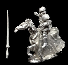 Load image into Gallery viewer, 51-3753 48-0729:  Skeletal Cavalry in Heavy Armor, Weapon Raised  [Rider &amp; Mount]
