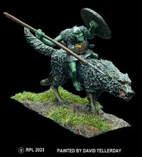 Load image into Gallery viewer, 51-9062-X:  Goblin Cavalryman in Chainmail [rider and wolf]
