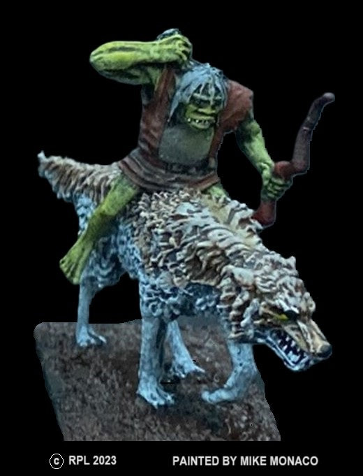 51-9071-X:  Goblin Archer Cavalryman in Leather Armor [rider and wolf]