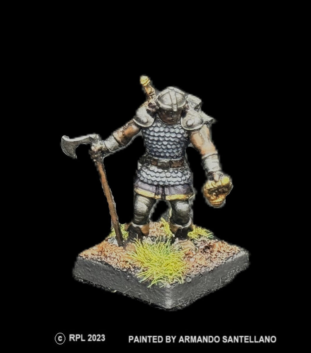 52-0082:  Adventurer with Axe and Treasure, Scale Armor