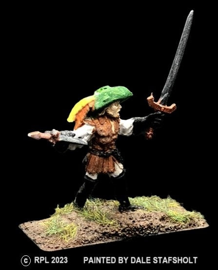 52-0206:  Militia with Sword and Staff